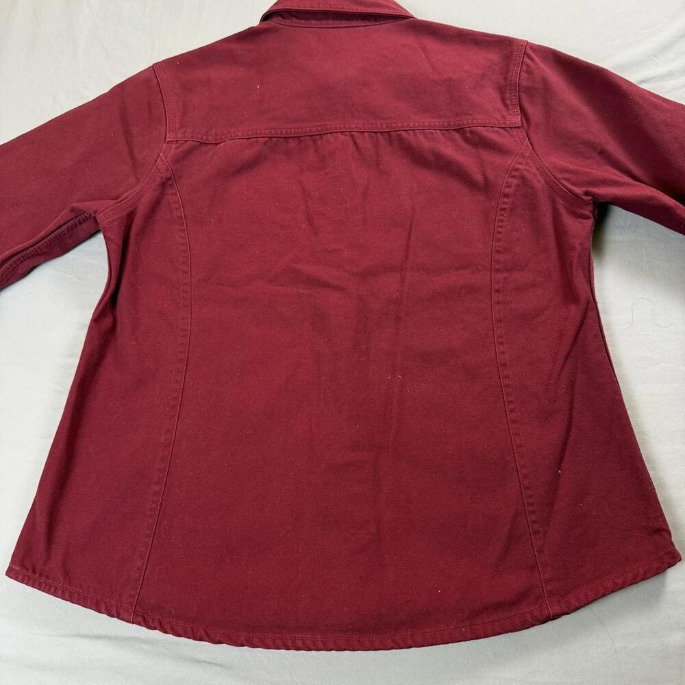 Red Flannel Lined Carhartt Jacket Button Up - Picture 6 of 6